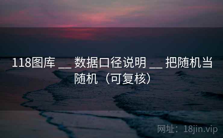 118图库 __ 数据口径说明 __ 把随机当随机（可复核）